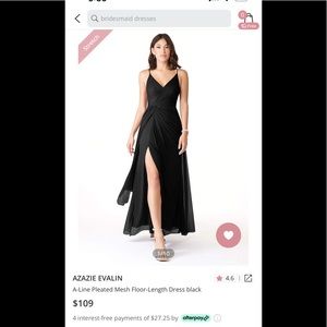 Azazie Evalin bridesmaid dress, floor length, size 6